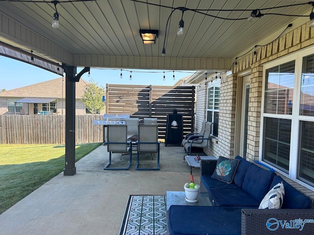 view of patio with an outdoor hangout area