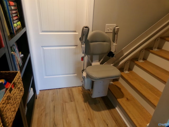 interior space with light hardwood / wood-style flooring