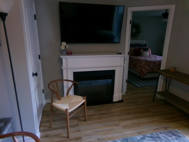 living area featuring light wood-type flooring