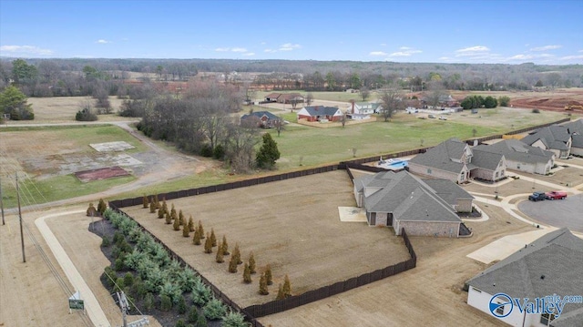 aerial view featuring a rural view