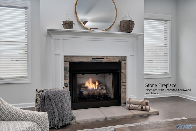 182 Saddle St, New Market, AL 35761 - room details featuring hardwood / wood-style floors and a fireplace