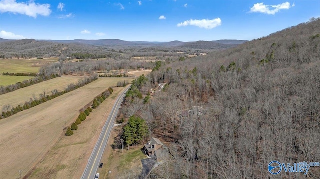 aerial view featuring a mountain view