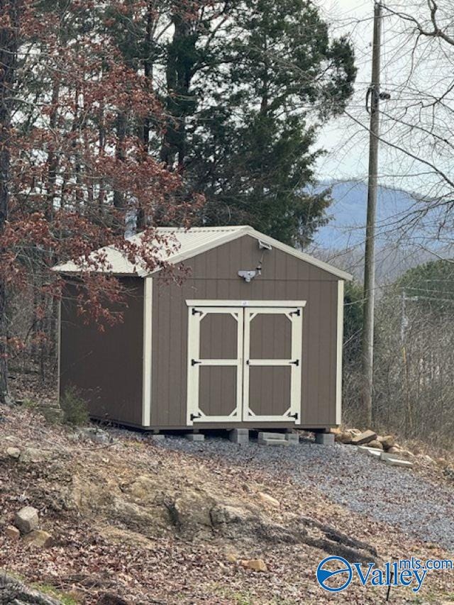 view of shed