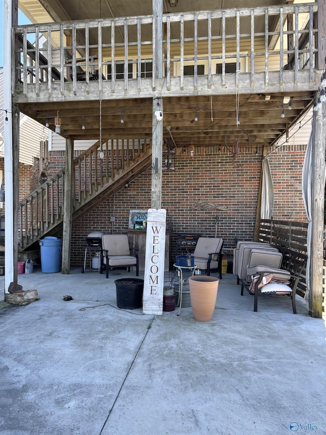 view of patio / terrace with stairs