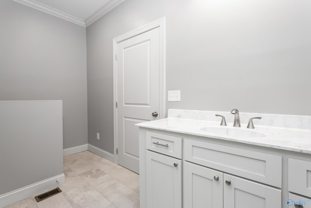 2810 Mountain View Dr, Southside, AL 35907 - bathroom featuring vanity and crown molding
