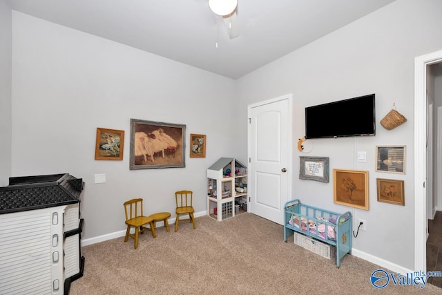 interior space with carpet floors and baseboards