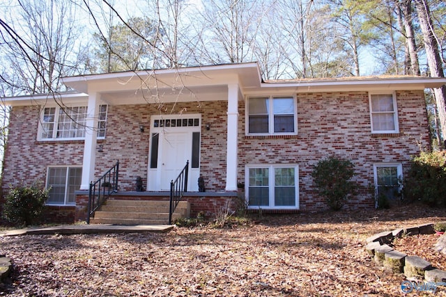 split foyer home with a porch