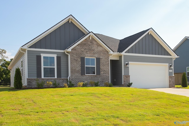 craftsman-style home with a garage and a front yard