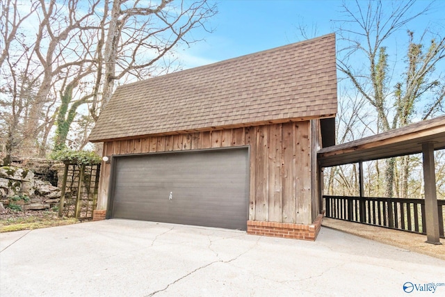 view of garage