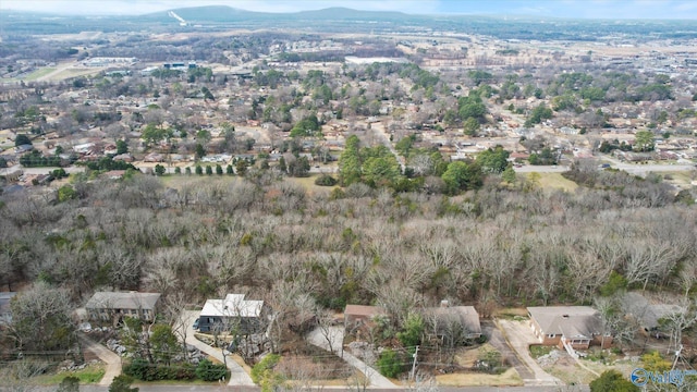 drone / aerial view with a mountain view