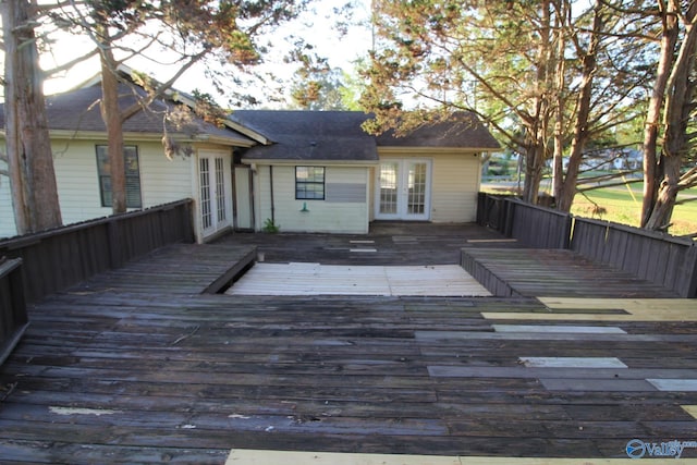 deck with french doors