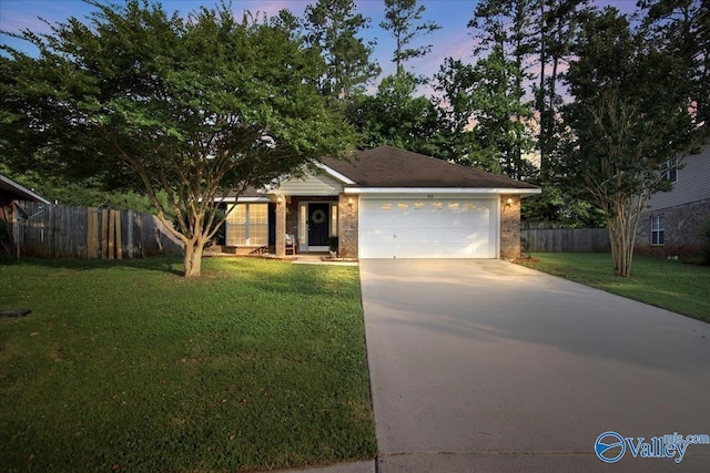 215 Shadow Ct SW, Huntsville, AL 35824 - single story home featuring concrete driveway, a garage, and brick siding