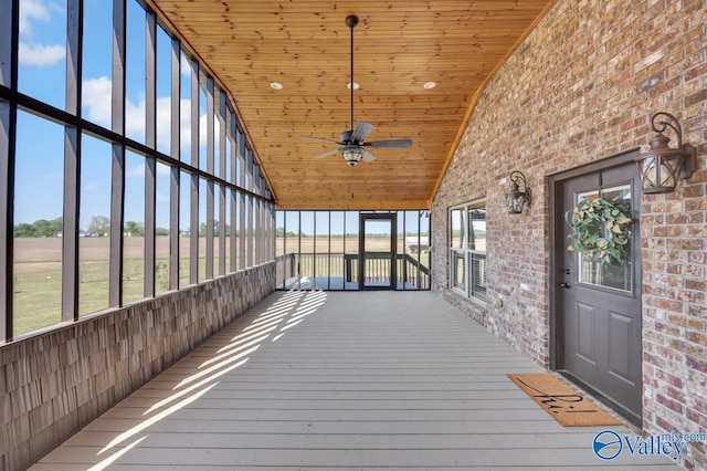 24188 Newby Rd, Madison, AL 35756 - unfurnished sunroom featuring ceiling fan
