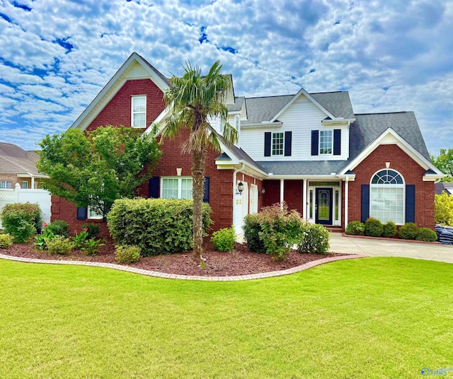 1103 Blackbriar Cir, Hartselle, AL 35640 - traditional home with brick siding, a front yard, and roof with shingles