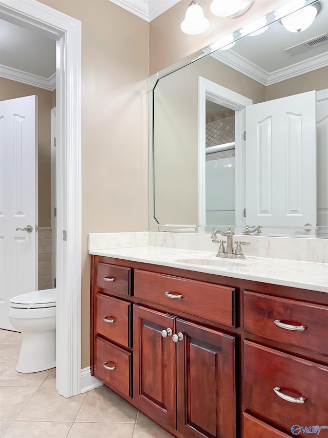 1103 Blackbriar Cir, Hartselle, AL 35640 - full bath with vanity, ornamental molding, tile patterned flooring, and toilet