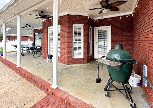 1103 Blackbriar Cir, Hartselle, AL 35640 - view of patio with ceiling fan and grilling area