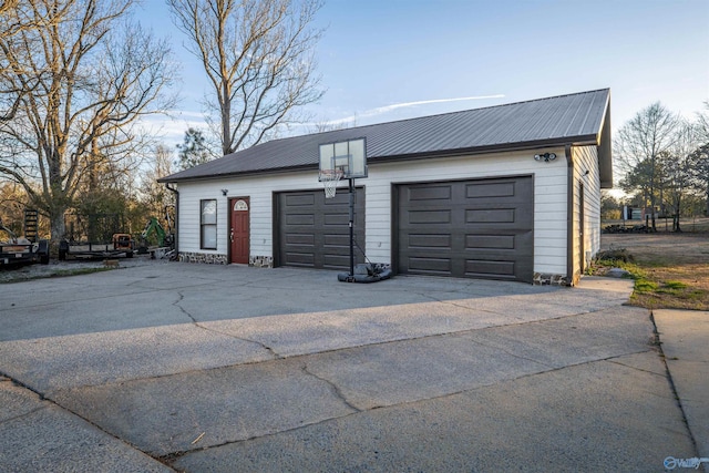 view of garage