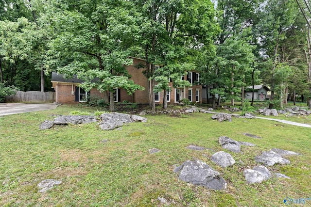 view of yard with fence