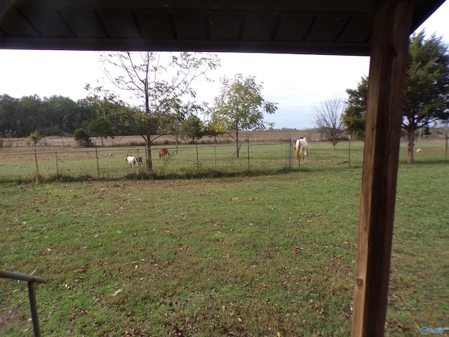 view of yard featuring a rural view