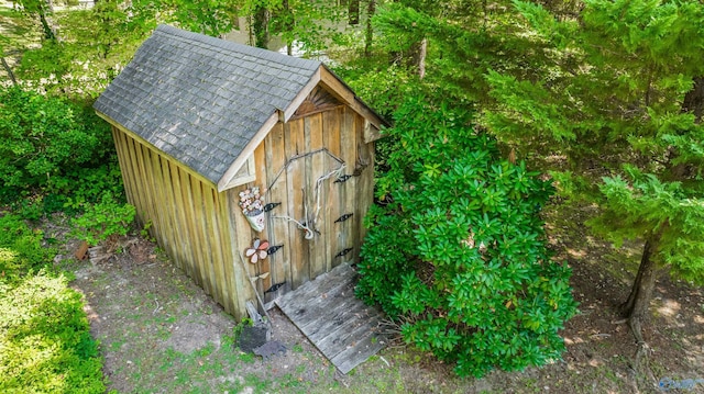 view of shed