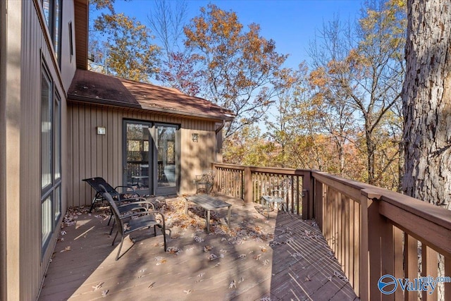 view of wooden deck