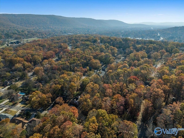 bird's eye view with a mountain view