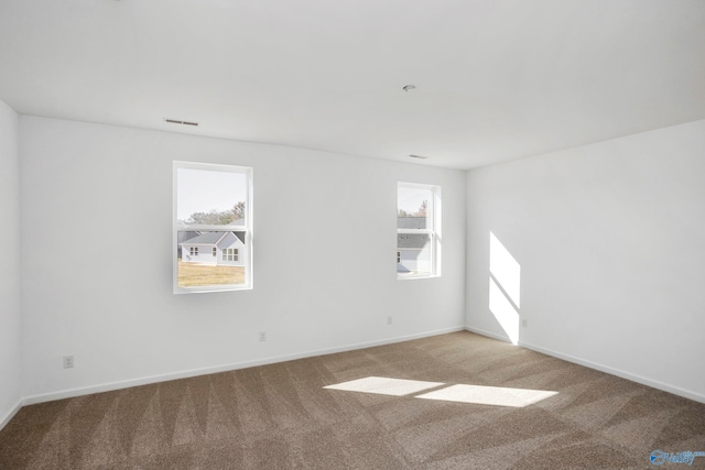 spare room with light carpet