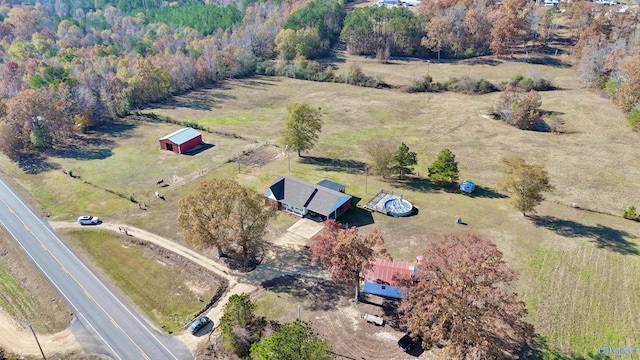 bird's eye view with a rural view