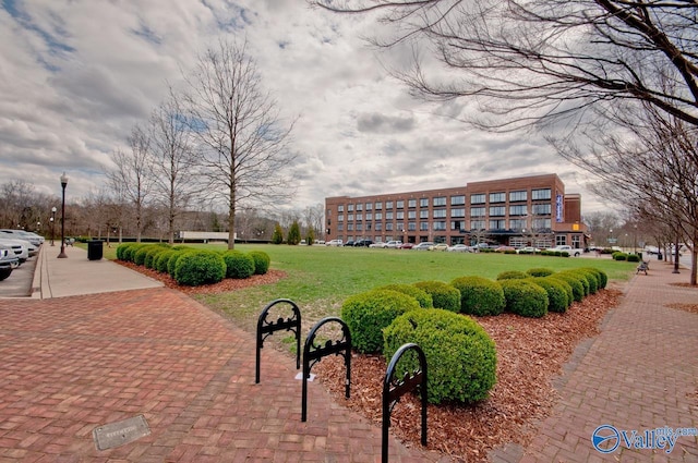 view of home's community featuring a lawn