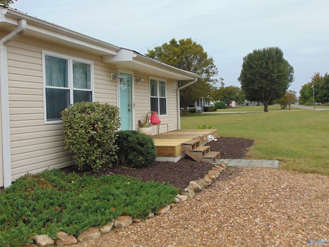 exterior space featuring a wooden deck