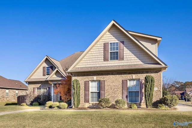 view of front of home with a front yard