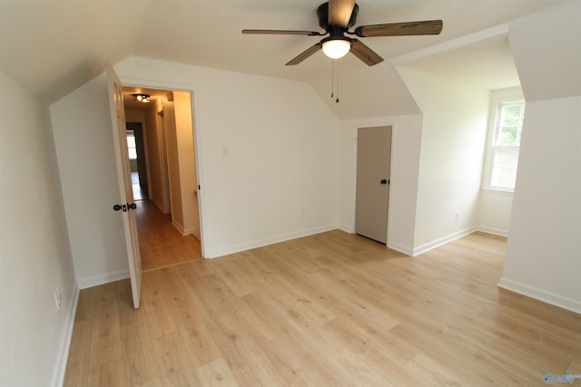 233 Shaw Rd NW, Hartselle, AL 35640 - bonus room featuring lofted ceiling, light wood-style flooring, ceiling fan, and baseboards