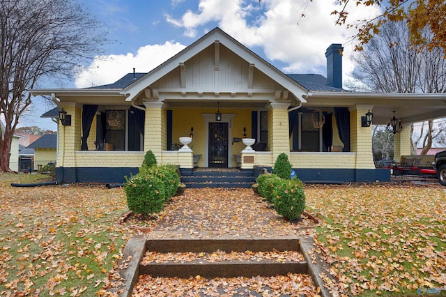 bungalow with covered porch