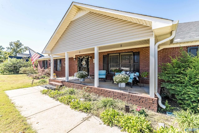 exterior space featuring covered porch