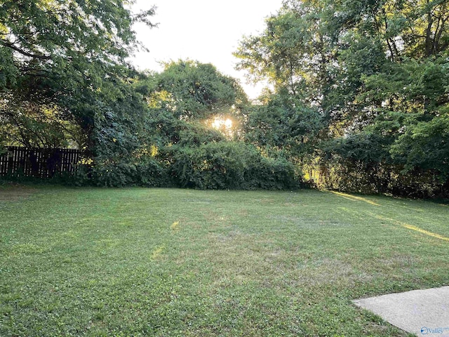 view of yard with fence