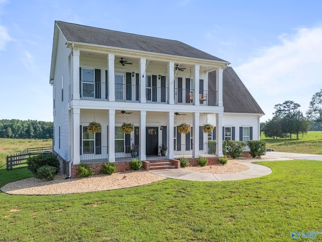 254 Whitlow Rd, Decatur, AL 35603 - view of front of property with a ceiling fan, a porch, and a balcony