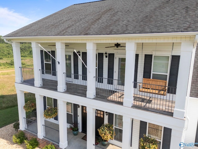 254 Whitlow Rd, Decatur, AL 35603 - view of side of home featuring roof with shingles and ceiling fan