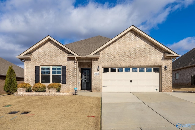 view of front of property featuring a garage