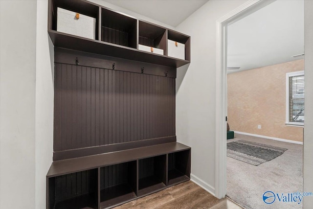 mudroom featuring hardwood / wood-style floors