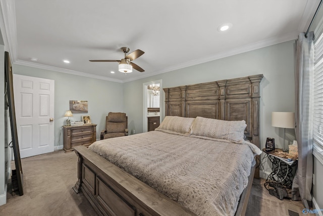 199 Ford Chapel Dr, Harvest, AL 35749 - bedroom with multiple windows, light carpet, recessed lighting, baseboards, and ornamental molding