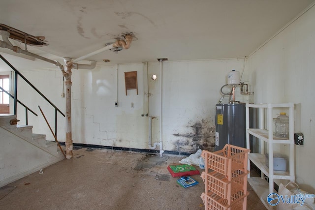 interior space featuring water heater