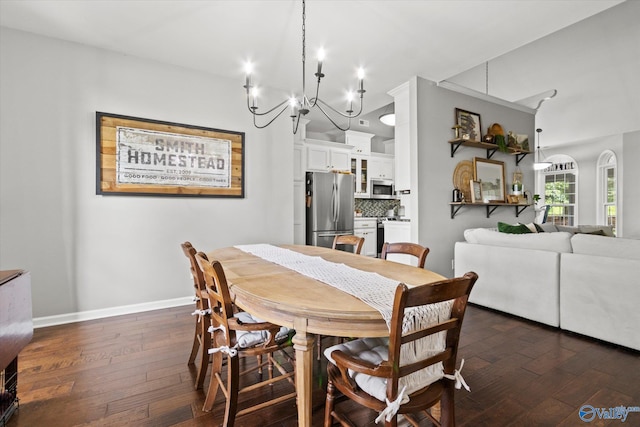 dining area featuring dark hardwood / wood-style flooring