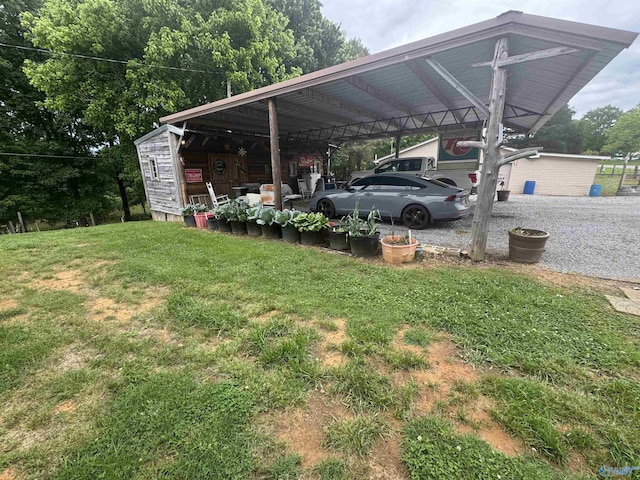 view of car parking with a carport