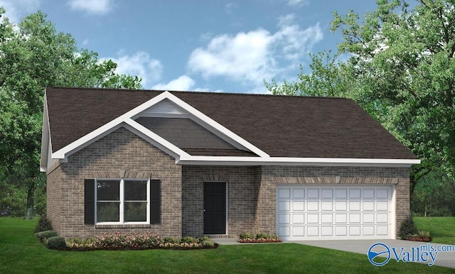 18891 Cottontail Ln, Athens, AL 35613 - view of front of property featuring brick siding, a garage, concrete driveway, and a front yard