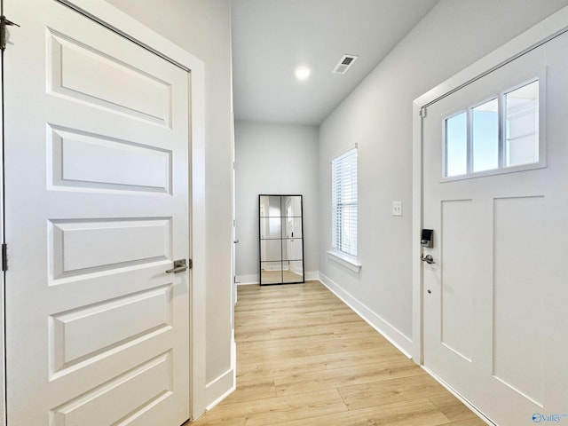 entryway featuring light hardwood / wood-style flooring