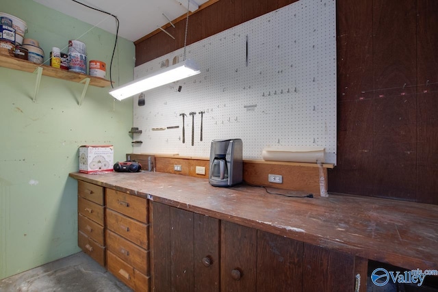 kitchen featuring open shelves