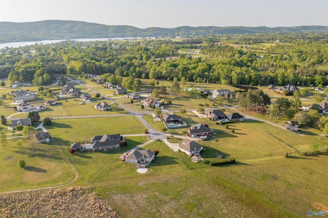 aerial view featuring a mountain view