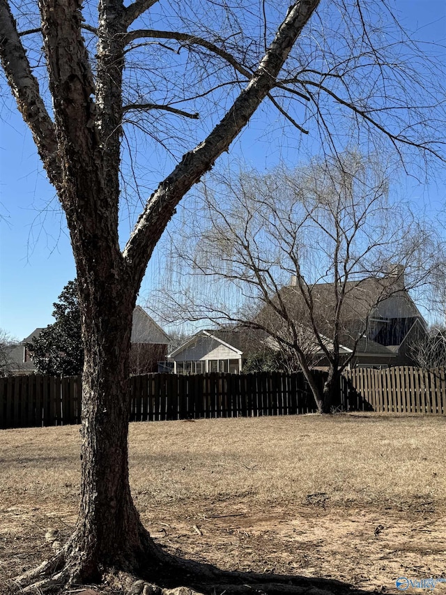 view of yard with fence