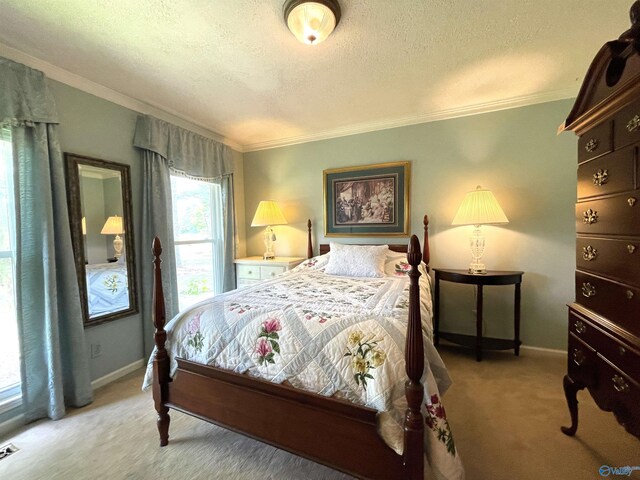 foyer featuring carpet and ornamental molding