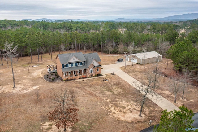 bird's eye view featuring a mountain view